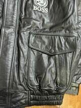 美品 SUNTORY BOSSジャン 15周年記念復刻 1994年モデル レザージャケット 非売品 懸賞品 LLサイズ ブラック A-2 フライトジャケット_画像8