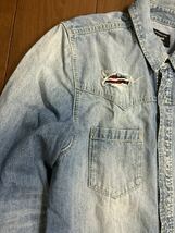 稀少 glamb 17ss Jolyon denim SHデニムシャツ リペア加工 サイズ3_画像3