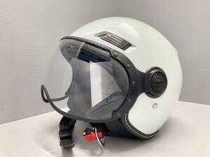 100　MARUSHIN／パイロットヘルメット 全排気量対応 MS-340 パールホワイト Lサイズ(SAFIT マルシン JET FIGHTER ジェットヘルメット