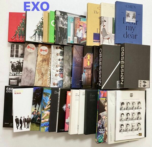 EXO CD アルバム　まとめ売り　33枚セット　おまけ付き　CD2枚追加　K-POP 韓国　おまけ缶バッジキーホルダー付き