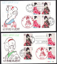 ＦＤＣ　１９８８年　　切手趣味週間　　８通　　松屋_画像3