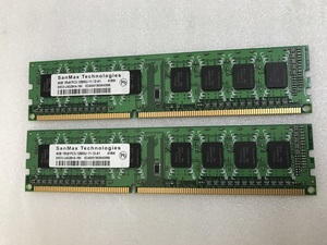 SANMAX 1Rx8 PC3-12800U 4GB 2枚組 1セット 8GB DDR3 デスクトップ用 メモリ DDR3-1600 4GB 2枚で 8GB DDR3 DESKTOP RAM