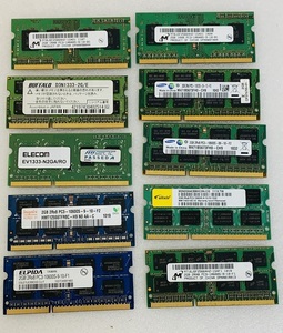 PC3-10600S 2GB 10枚セット DDR3 ノートPC用メモリ DDR3 1333 2GB 10枚セット DDR3 LAPTOP RAM メーカー指定不可