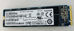 M.2 SSD128GB SANDISK X400 M.2 SATA SSD128GB MGF 2280 used operation verification ending 