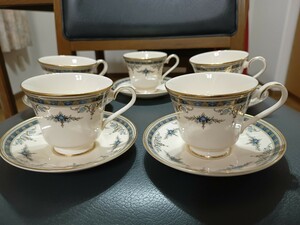 ■最終価格■【美品】MINTON／ミントン●グラスミア カップ ソーサー　5客セット コーヒー／ティー