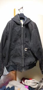 90sビンテージ カーハート アクティブ パーカー ダック ジャケット 2XL 黒 ワーク 古着 デトロイト Carhartt