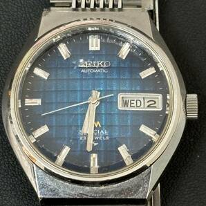 #994 可動品 腕時計 SEIKO セイコー 5216-7070 シルバー系 デイデイト 青文字盤 ブランド時計 オートマチックの画像3