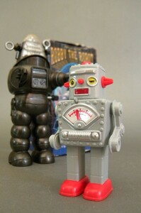 絶版限定 ★★マスダヤ 日本製 ROBBY ROBOT プラ製 ロビー＆ダイキャスト製 ウィンキー !! ゼンマイ歩行 作動良好★★未使用デッドストック