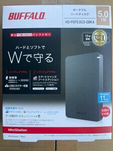 新品未開封　BUFFALO ポータブルHDD 5TB HD-PGF5.0U3-GBKA