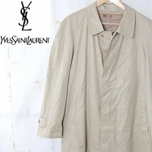 イヴサンローランYVES SAINT LAURENT■コットン ステンカラーコート ライナー付き■C-92 W-80 T-170■ベージュ ※NK4216031_画像1