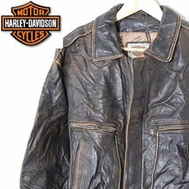 ハーレーダビッドソン HARLEY-DAVIDSON■シングルライダースレザージャケット■M■ブラウン ※NK4216168_画像1