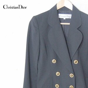 クリスチャンディオール Christian Dior ■ダブルテーラードジャケット　ウール■7■ブラック ※NK4216325