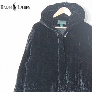 ラルフローレン RALPH LAUREN ■ジップパーカージャケット　ベルベット■M■ブラック ※NK4216308