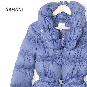 アルマーニARMANI COLLEZIONI■ダウンジャケット ナイロン ジップジャケット ボリュームカラー ダブルジッパー■40■ネイビー ※NK4216334の画像1