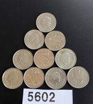 5602 美品　オランダ　25セント硬貨　10枚　年号無選別_画像1