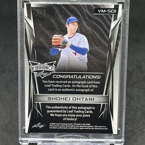 3枚限定 大谷翔平 2024 Leaf Vibrance Shohei Ohtani Auto /3 ドジャース ユニフォーム 直筆サイン （検）Topps Dodgers WBCの画像2