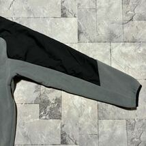 MIZUNO ミズノ フリーススウェット プルオーバー 素材切り替え スポーツウェア トレーニング 刺繍ロゴ グレー ブラック サイズL 玉FS1305_画像3