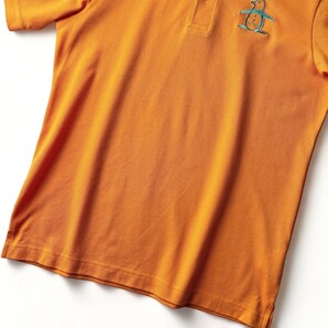 美品 / Munsingwear マンシングウェア / ドライ ストレッチ 半袖 ポロシャツ / メンズ M サイズ オレンジ デサント ロゴ刺繍 ゴルフウェアの画像2