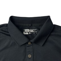 NIKE GOLF ナイキ ゴルフ DRI- FIT ドライ ストレッチ 半袖 ポロシャツ / メンズ M サイズ / 黒 ブラック 無地 ワンポイント ゴルフウェア_画像4