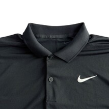 NIKE GOLF ナイキ ゴルフ DRI- FIT ストレッチ 半袖 ポロシャツ / メンズ L サイズ 黒 ブラック ワンポイント 無地 シンプル ゴルフウェア_画像4