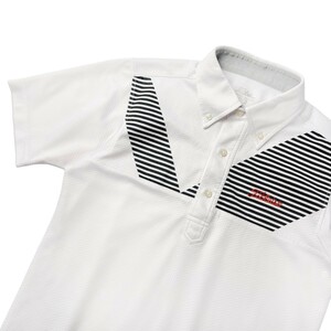  прекрасный товар Titleist Titleist / углубление сетка короткий рукав кнопка down рубашка-поло / мужской M размер / белый белый популярный Golf одежда 
