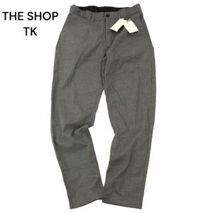 【新品 未使用】 THE SHOP TK タケオキクチ 通年 ストレッチ★ テーパード パンツ Sz.L　メンズ グレー　C4B01024_2#R