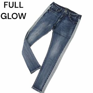 FULL GLOW フルグロウ USED加工★ サイドライン ストレッチ スキニー デニム パンツ ジーンズ Sz.XL　メンズ 大きい　C4B01005_2#R