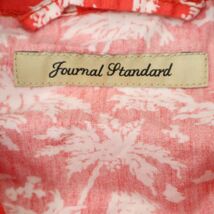 JOURNAL STANDARD ジャーナルスタンダード 【ヤシの木 リゾート 総柄】 ハーフ釦 プルオーバー パーカー Sz.L　メンズ 赤系　C4T01610_2#F_画像6