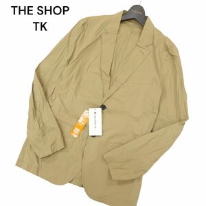 【新品 未使用】 THE SHOP TK タケオキクチ 通年 ストレッチ★ FUNCTIONAL 2B アンコン テーラード ジャケット Sz.L　メンズ　C4T01601_2#O