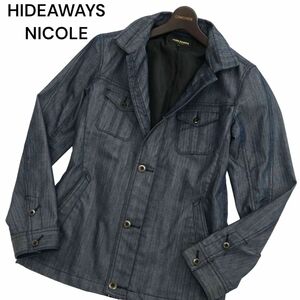 HIDEAWAYS NICOLE ハイダウェイ ニコル 通年 カバーオール ヘリンボーン★ デニム ジャケット Sz.46　メンズ　C4T01571_2#O