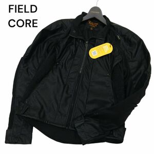 【新品 未使用】 FIELD CORE ワークマン 通年 フェイク レザー★ 切替 ジップ バイカージャケット ブルゾン Sz.S　メンズ 黒　C4T01517_2#O