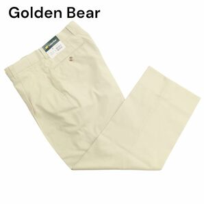 【新品 未使用】 Golden Bear ゴールデンベア 通年 ロゴ刺繍★ ストレッチ スラックス パンツ Sz.76 メンズ ベージュ C4B00967_2#Rの画像1