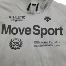 DESCENTE デサント 通年 Move Sport★ プリント スウェット プルオーバー パーカー Sz.M　メンズ グレー トレーニング　C4T01732_2#O_画像4