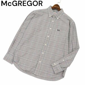 McGREGOR マクレガー 通年 長袖 ロゴ刺繍★ チェック ボタンダウン シャツ Sz.L　メンズ　C4T01757_2#C