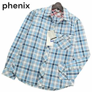 【新品 未使用】 phenix フェニックス 通年 UVカット デオシーム 長袖 チェック★ シャツ Sz.L　メンズ アウトドア　C4T01730_2#C