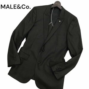 美品★ MALE&Co. タカキュー 通年 ラペルピン 背抜き 2B テーラード ジャケット Sz.L　メンズ グレー　C4T01725_2#O