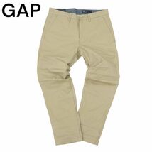 【新品 未使用】 GAP ギャップ 通年 スリム テーパード チノ パンツ Sz.32　メンズ ベージュ　C4B01063_2#R_画像1