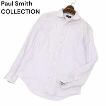 Paul Smith COLLECTION ポールスミス コレクション 春夏 長袖 総柄 【麻 リネン混】 シャツ Sz.S　メンズ ビジカジ　C4T01766_2#A_画像1