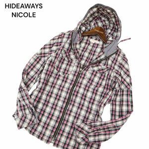 HIDEAWAYS NICOLE ハイダウェイ ニコル 通年 フーディー チェック ダブルジップ パーカー Sz.48　メンズ　C4T01885_3#C