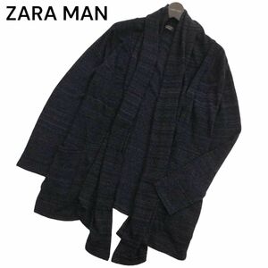 ZARA MAN ザラ マン 通年 レーヨン ニット 羽織り カーディガン Sz.L　メンズ ネイビー　C4T01866_3#O