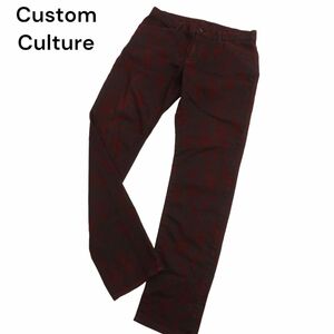 Custom Culture カスタムカルチャー 通年 総柄★ ストレッチ スリム ワーク パンツ Sz.2　メンズ 日本製　C4B01088_2#R