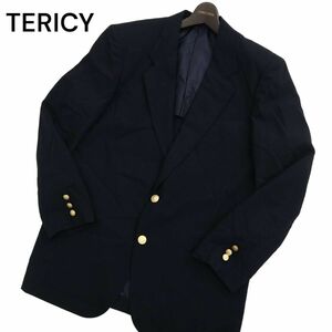 TERICY CHIKUMA チクマ 春夏 強撥水加工★ 金釦 テーラード ジャケット ブレザー 紺ブレ Sz.A7　メンズ ネイビー 日本製　C4T01577_2#M