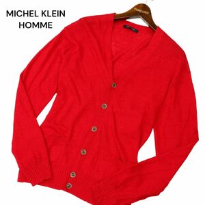 MICHEL KLEIN HOMME Michel Klein Homme весна лето лен linen100%* вязаный кардиган Sz.48 мужской красный C4T01778_2#J