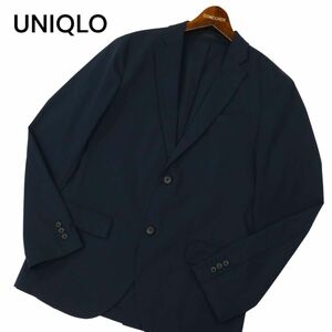 UNIQLO ユニクロ 通年 SLIM FIT★ ドライ ストレッチ テーラード ジャケット Sz.M　メンズ ネイビー　C4T01797_2#O