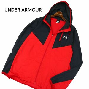 UNDER ARMOUR アンダーアーマー 通年 ロゴ★ フルジップ フーディー パーカー Sz.XL　メンズ 赤 大きいサイズ トレーニング　C4T01913_3#O