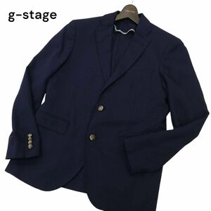 g-stage ジーステージ 春夏 麻 リネン混★ 金釦 刻印釦 2B テーラード ジャケット ブレザー 紺ブレ Sz.48　メンズ ネイビー　C4T01623_2#M