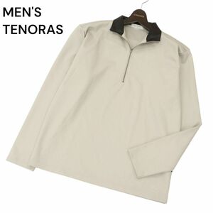 MEN'S TENORAS メンズティノラス 通年 Fレザー切替★ ハーフジップ 長袖 カットソー ポロシャツ Sz.L　メンズ　C4T01979_3#C