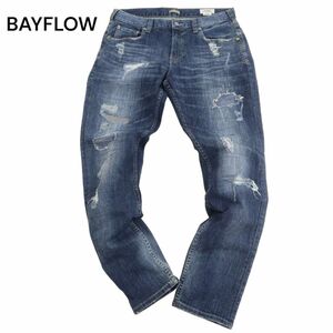 BAYFLOW DENIM ベイフロー 通年 クラッシュ加工★ ストレッチ テーパード デニム パンツ ジーンズ Sz.30　メンズ　C4B01212_3#R