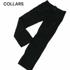 COLLARS カラーズ 通年 裾ジップ★ ストレート ワーク カーゴ パンツ Sz.L　メンズ 黒　C4B01205_3#R