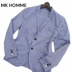 MK HOMME Michel Klein Homme spring summer [ cotton linen] 2B Anne navy blue tailored jacket Sz.48 men's C4T02089_3#M